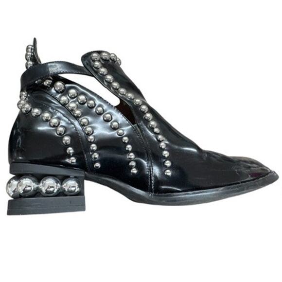 "JEFFREY CAMPBELL"Rylance-MB Women,s Black Silver Studded Leather Booties,Sz 9 - Picture 3 of 15